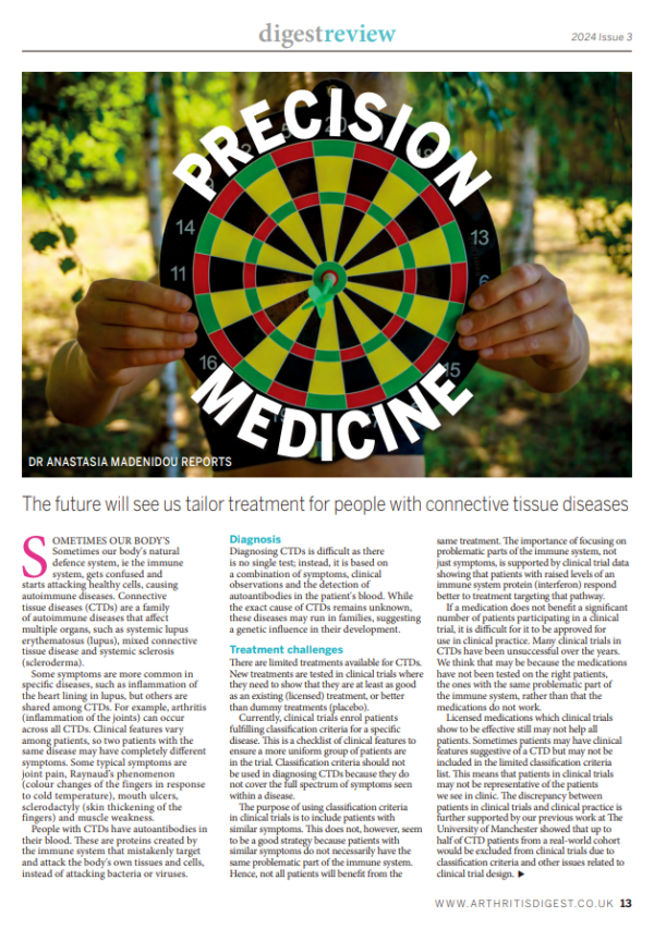 Dr Anastasia Madenidou's article in Arthritis Digest magazine